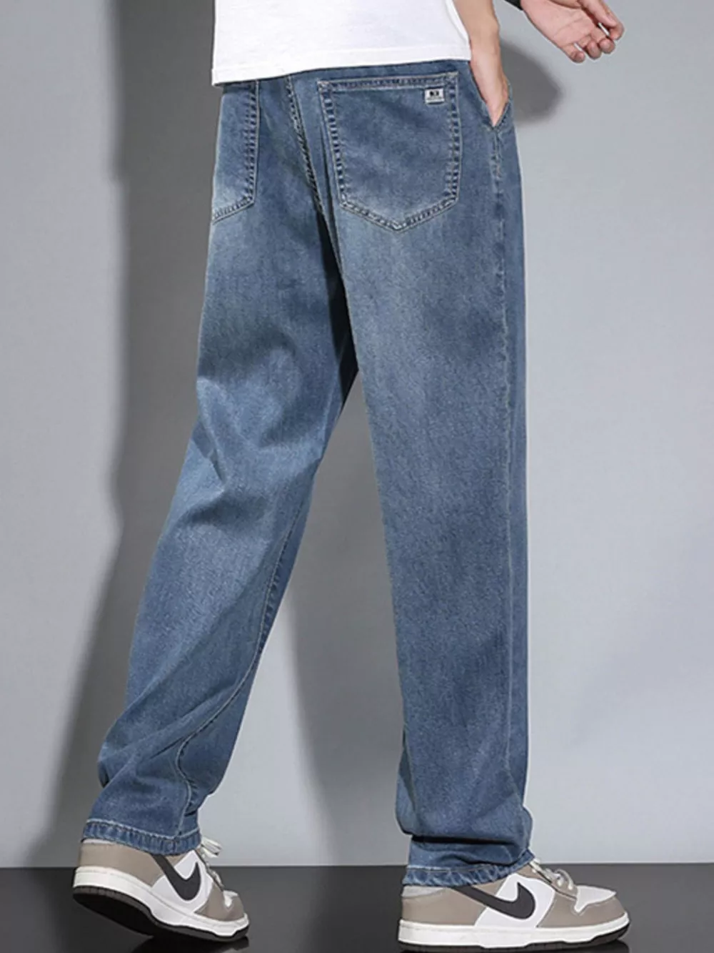 Men's Loose Fit Washed Jeans, image 5
