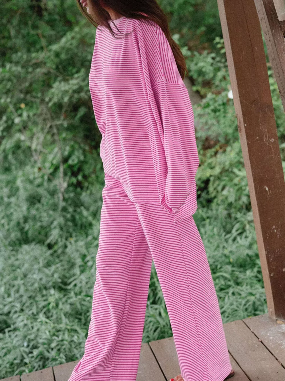 Striped Long Sleeve Top and Pants Set, image 4