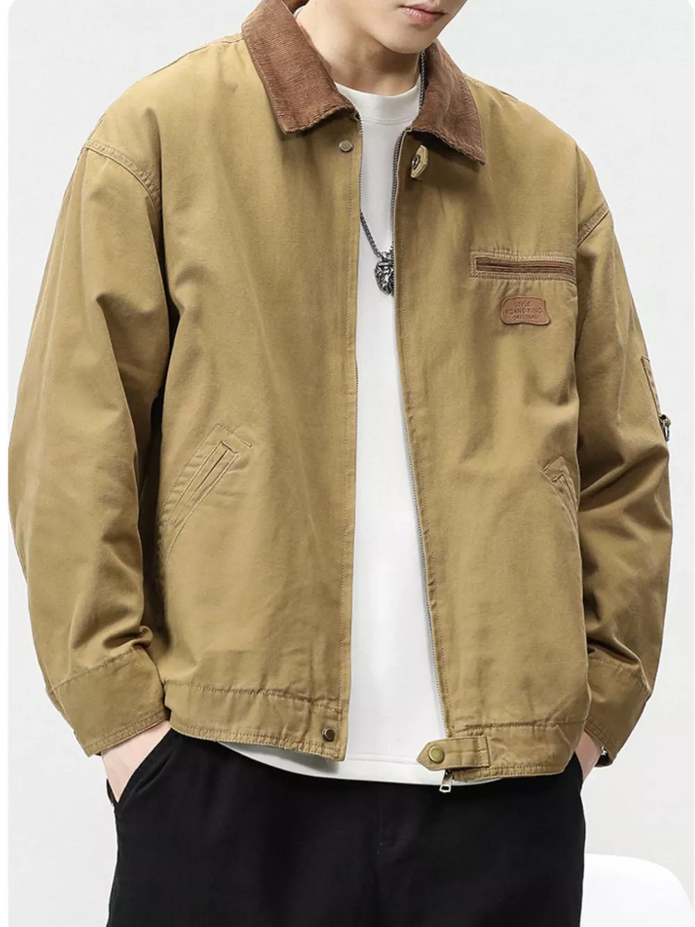 Men's Full Size Zip UP Long Sleeve Jacket Plus Size, image 7
