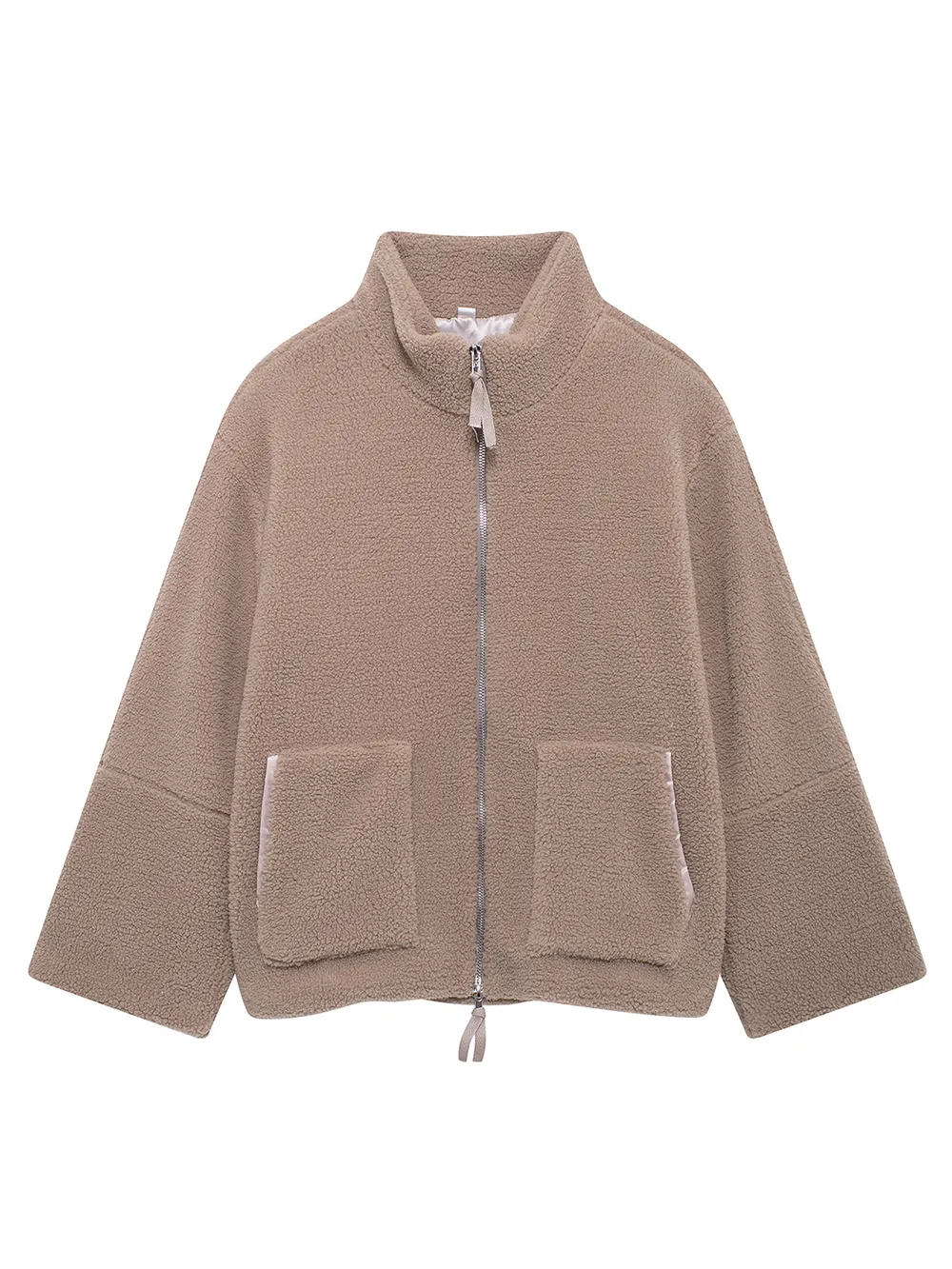 Turtleneck Zip Up Long Sleeve Plush Jacket, image 16