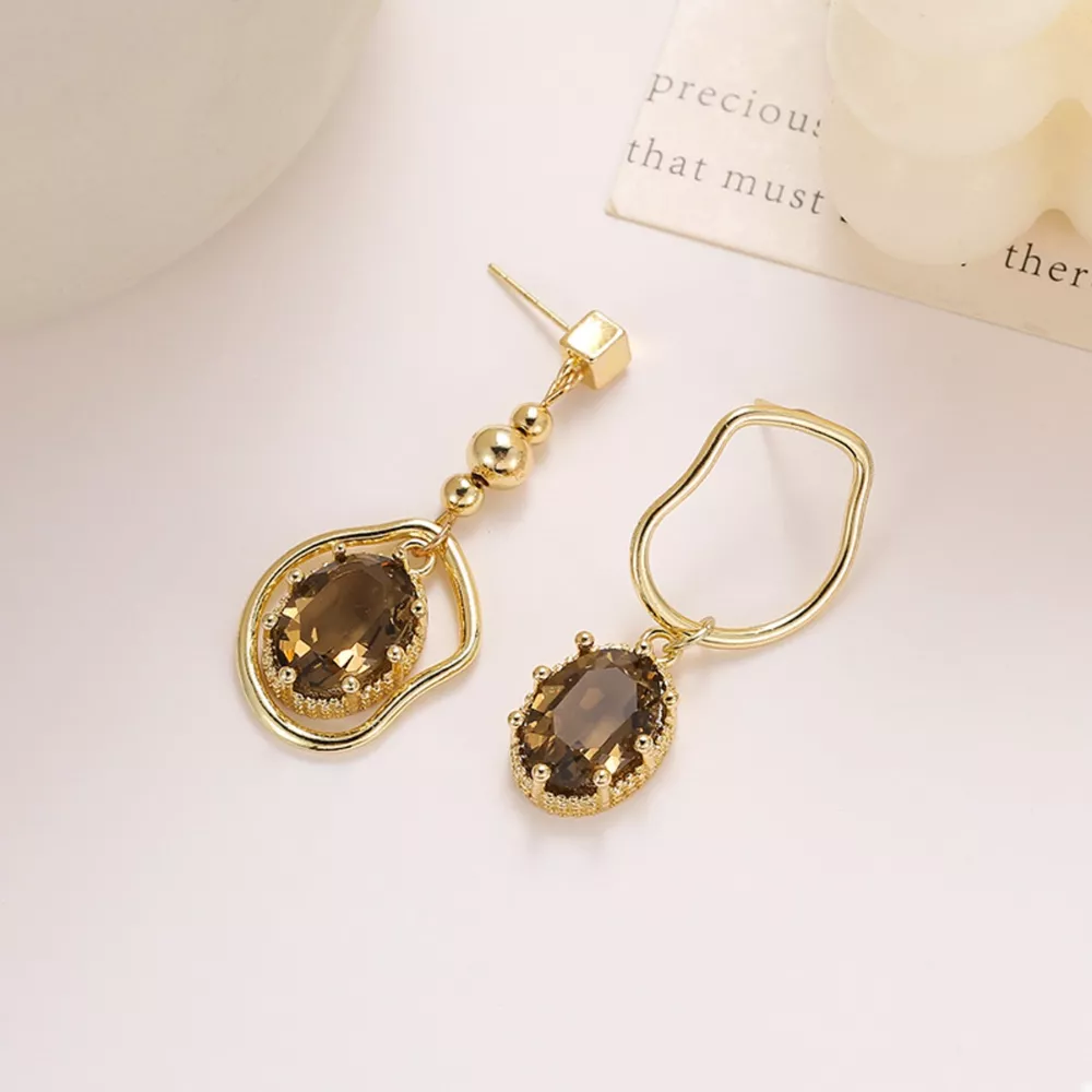 Asymmetrical Geometric Dangle Earrings, image 2
