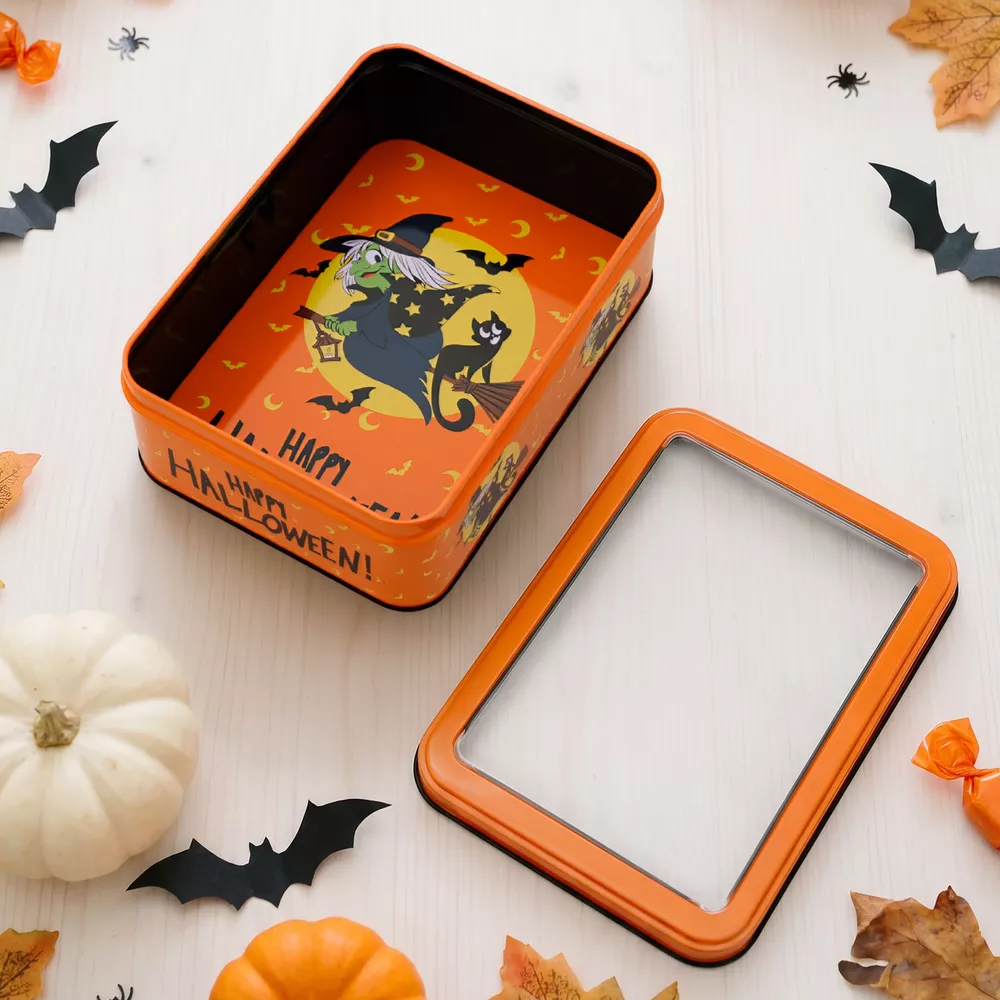 Halloween Decorative Metal Storage Box with Window Display, image 5