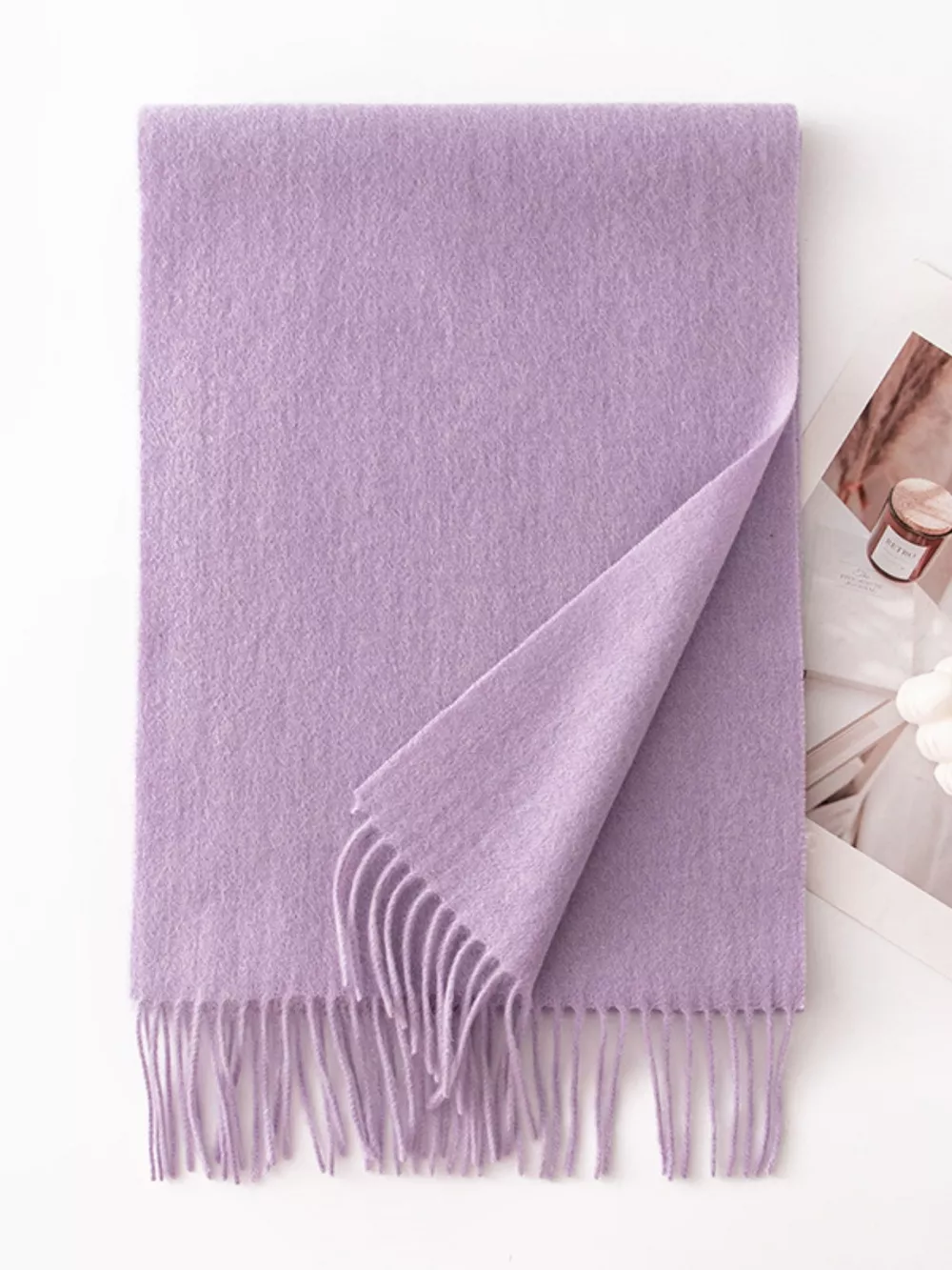 Solid Color Fringe Scarf, image 10