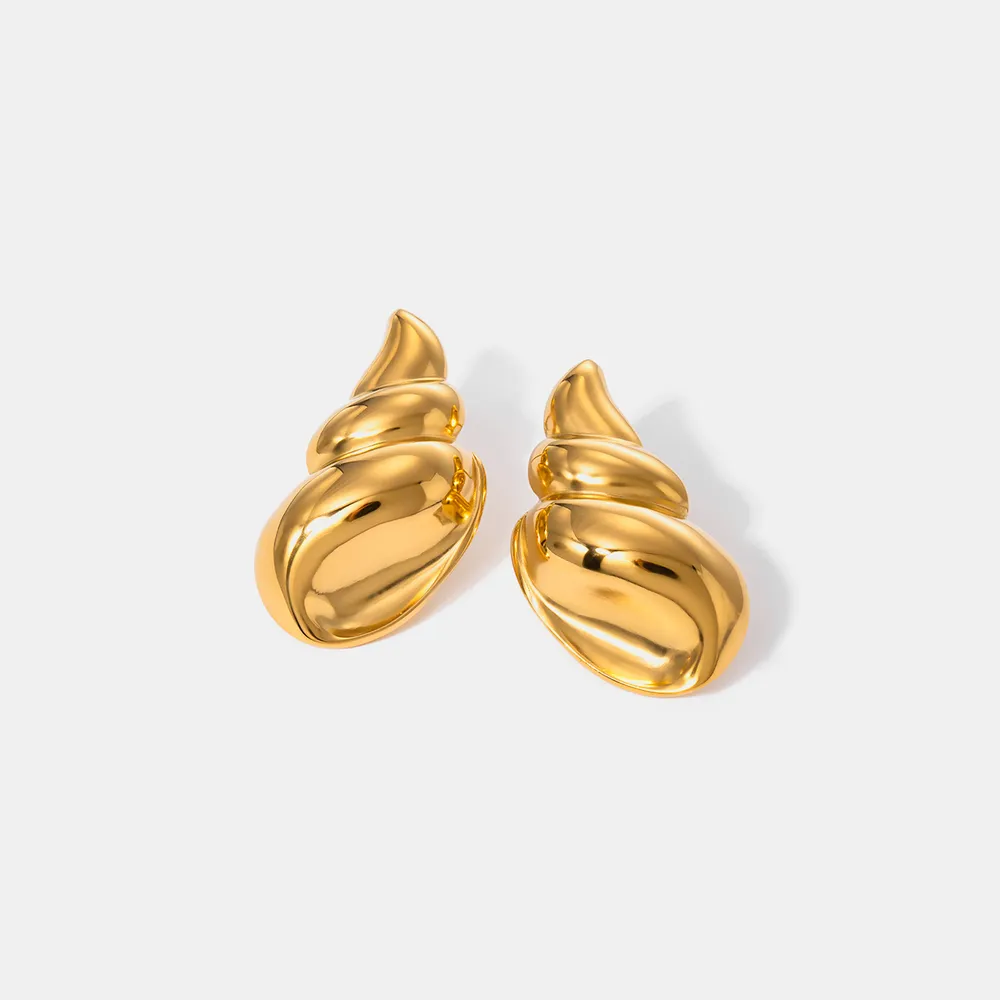 18K Gold-Plated Conch Earrings, image 3