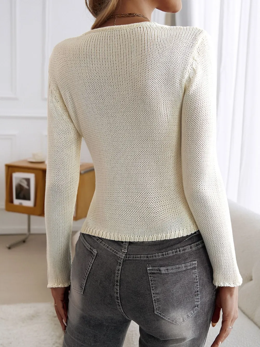 Long Sleeve Cropped Cardigan, image 3