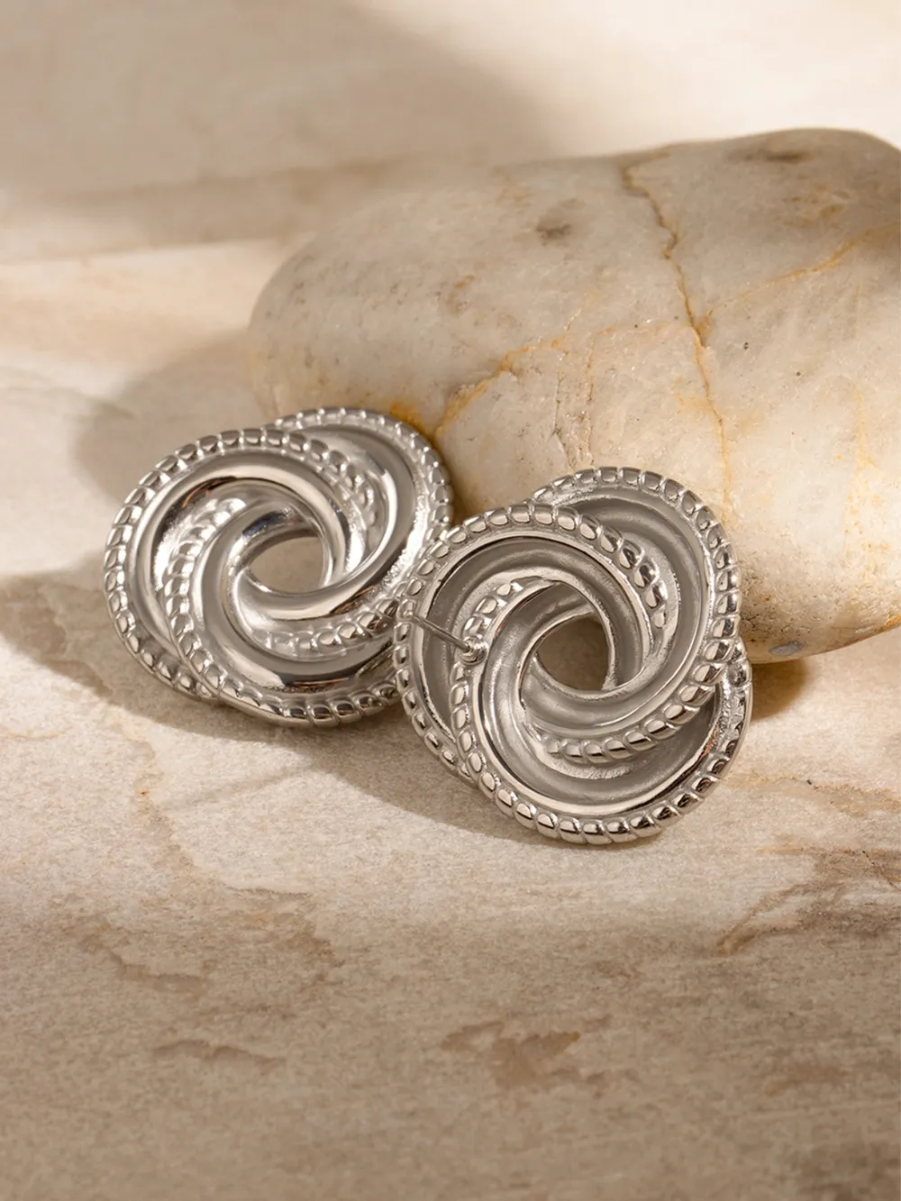 Stainless Steel Volution Stud Earrings, image 9