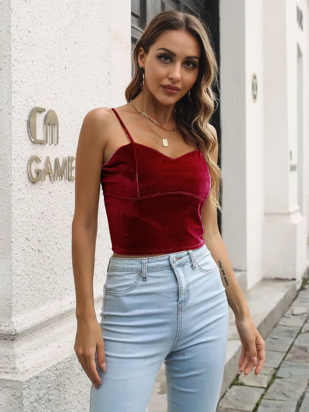 Sweetheart Neck Cropped Cami, image 6