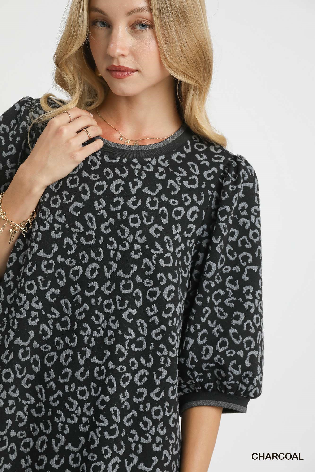 Leopard Print Jacquard Mini Dress, image 3