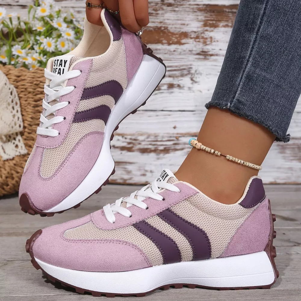 Lace Up Round Toe Sneakers, image 3