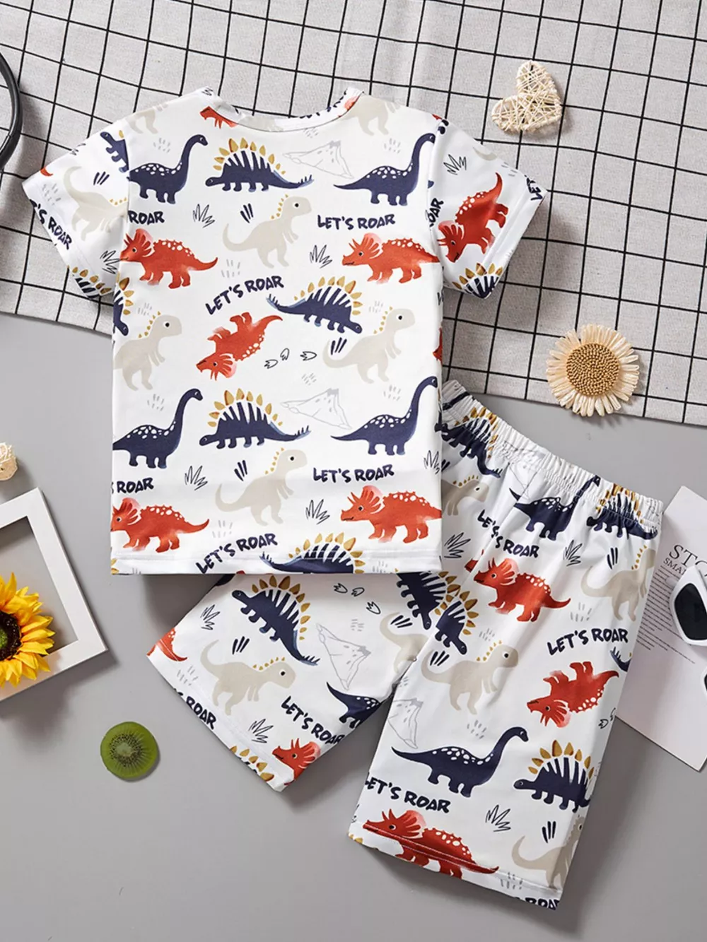 Children's Dinosaur Print Tee and Shorts Set, image 5