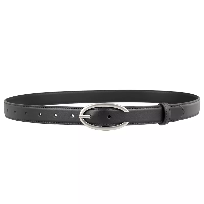 Oval Buckle Leather Belt, image 4