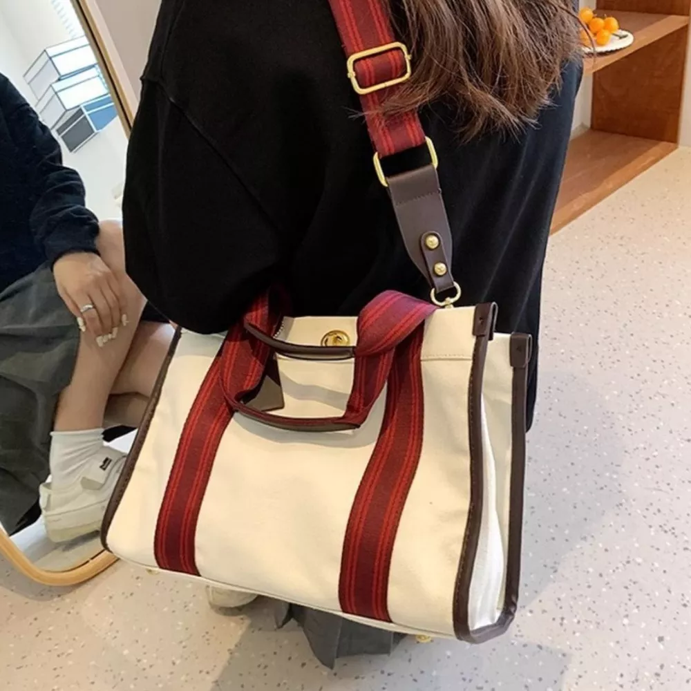 Contrast Canvas Tote Bag, image 4