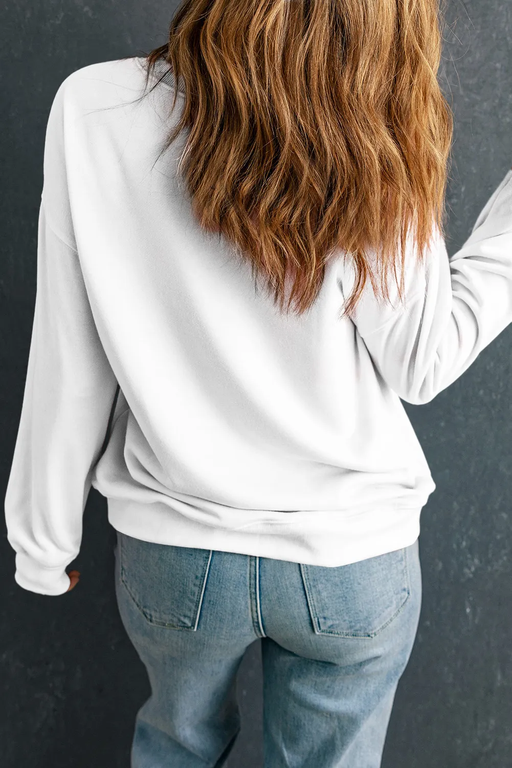 Pumpkin Graphic Round Neck Dropped Shoulder Sweatshirt, image 3