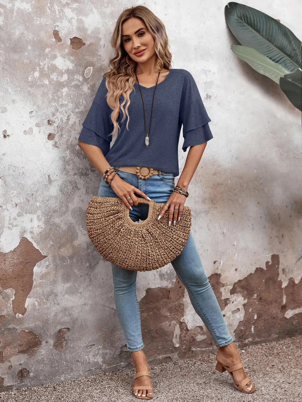 V-Neck Half Sleeve Blouse, image 10