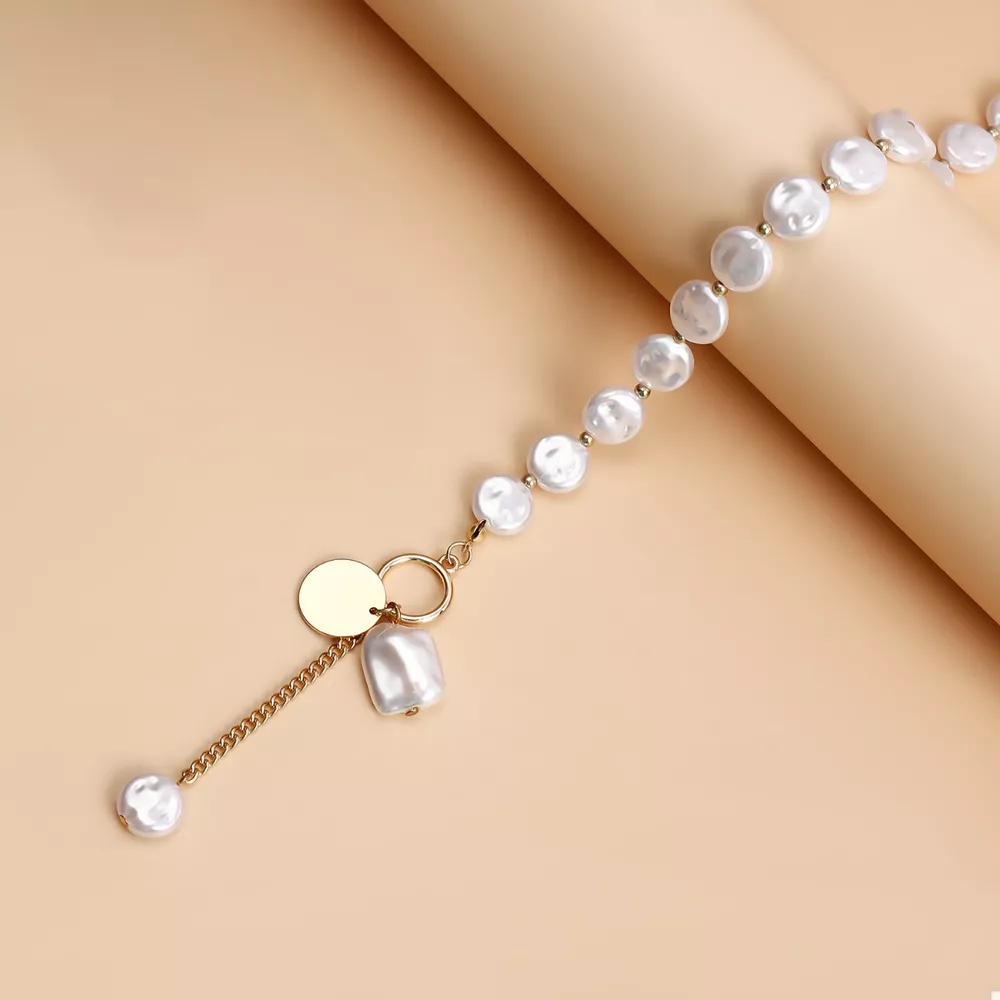 18K Gold-Plated Pearl Drop Necklace, image 3