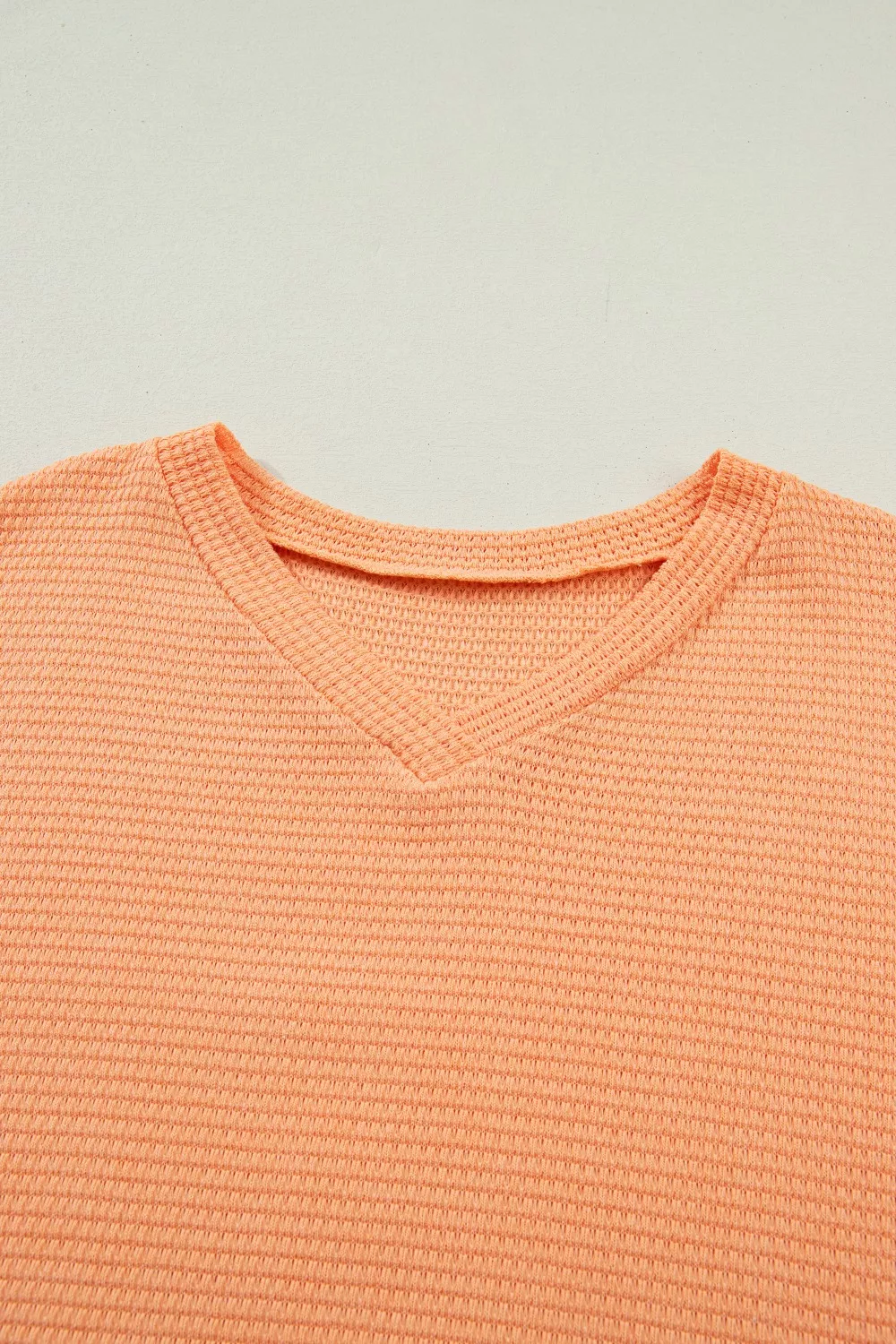 Textured Waffle Knit V-Neck T-Shirt, image 18