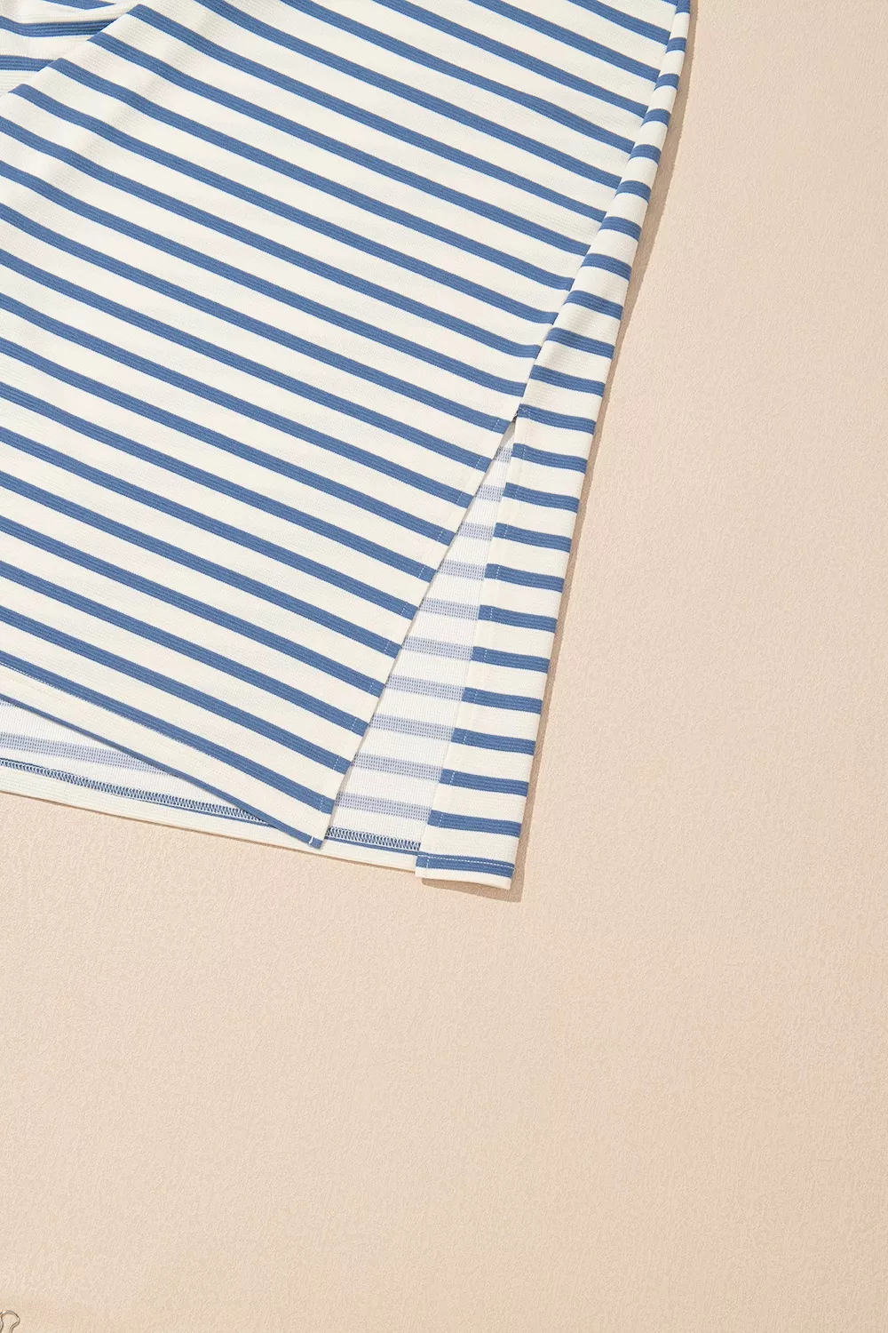 Stripe Tie V Neck Sleeveless Side Slit Midi Dress, image 2