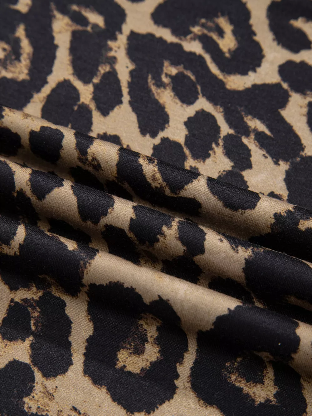Leopard Print Square Neck Long Sleeve Top, image 4