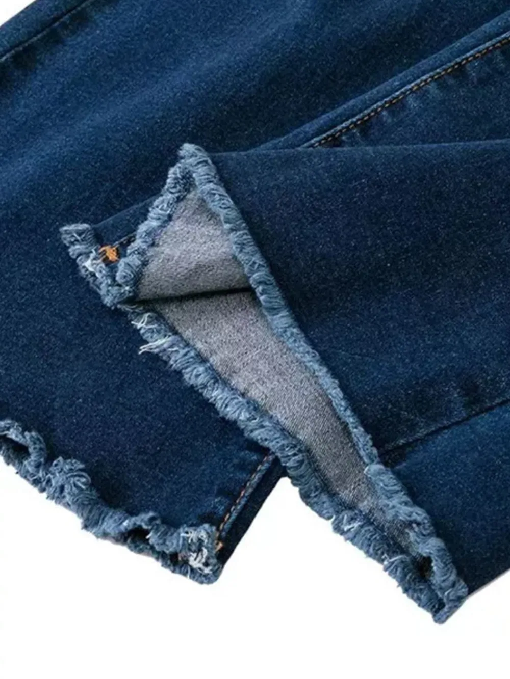 Full Size Distressed Raw Hem Flare Jeans Plus Size, image 7