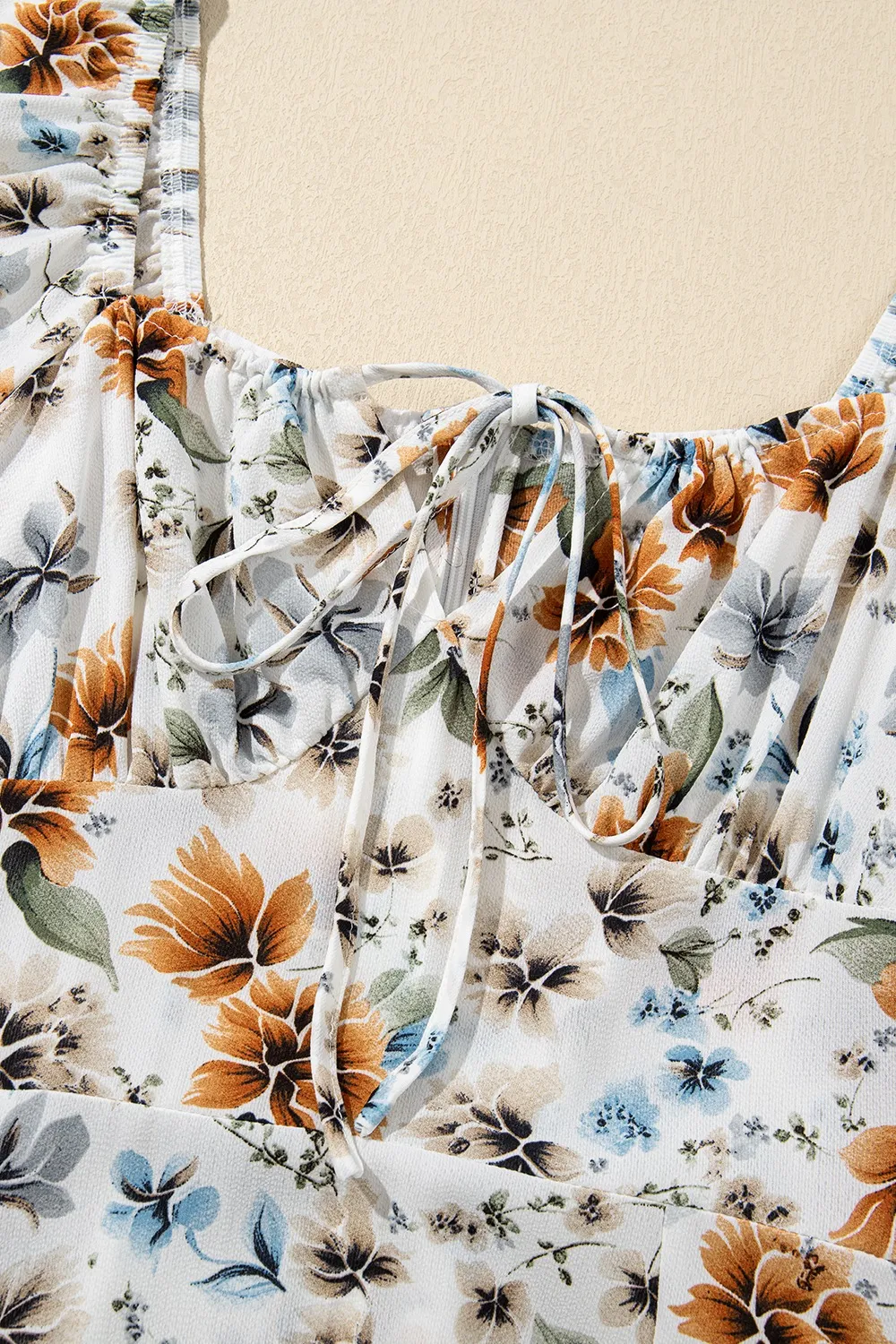 Floral Print Flounce Sleeve Midi Dress, image 8