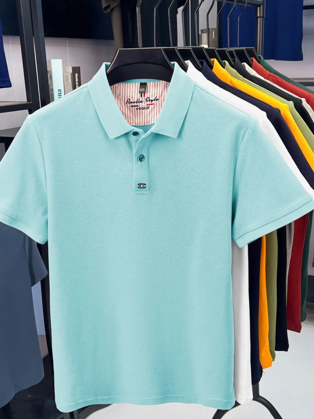Men's Plus Size Collared Neck Short Sleeve Polo