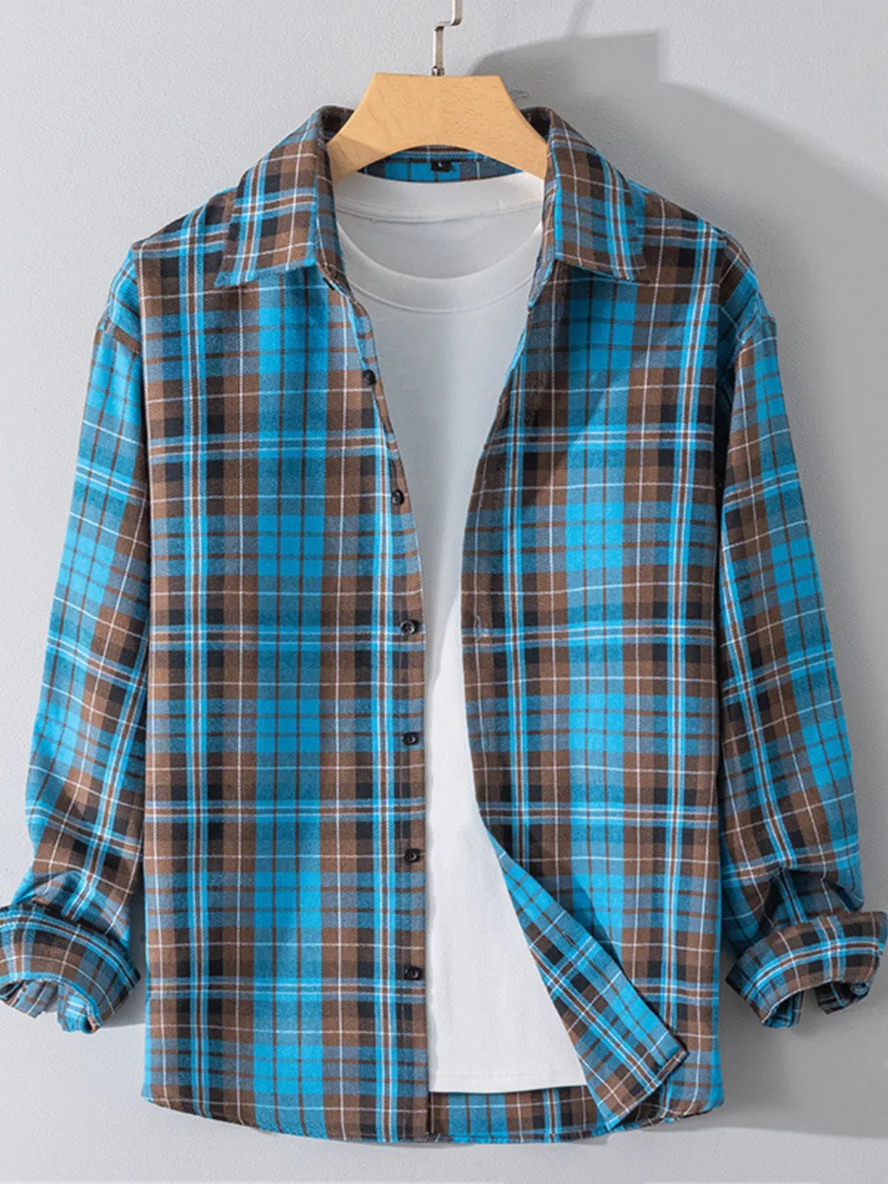Men's Plus Size Button Up Long Sleeve Shirt, image 3