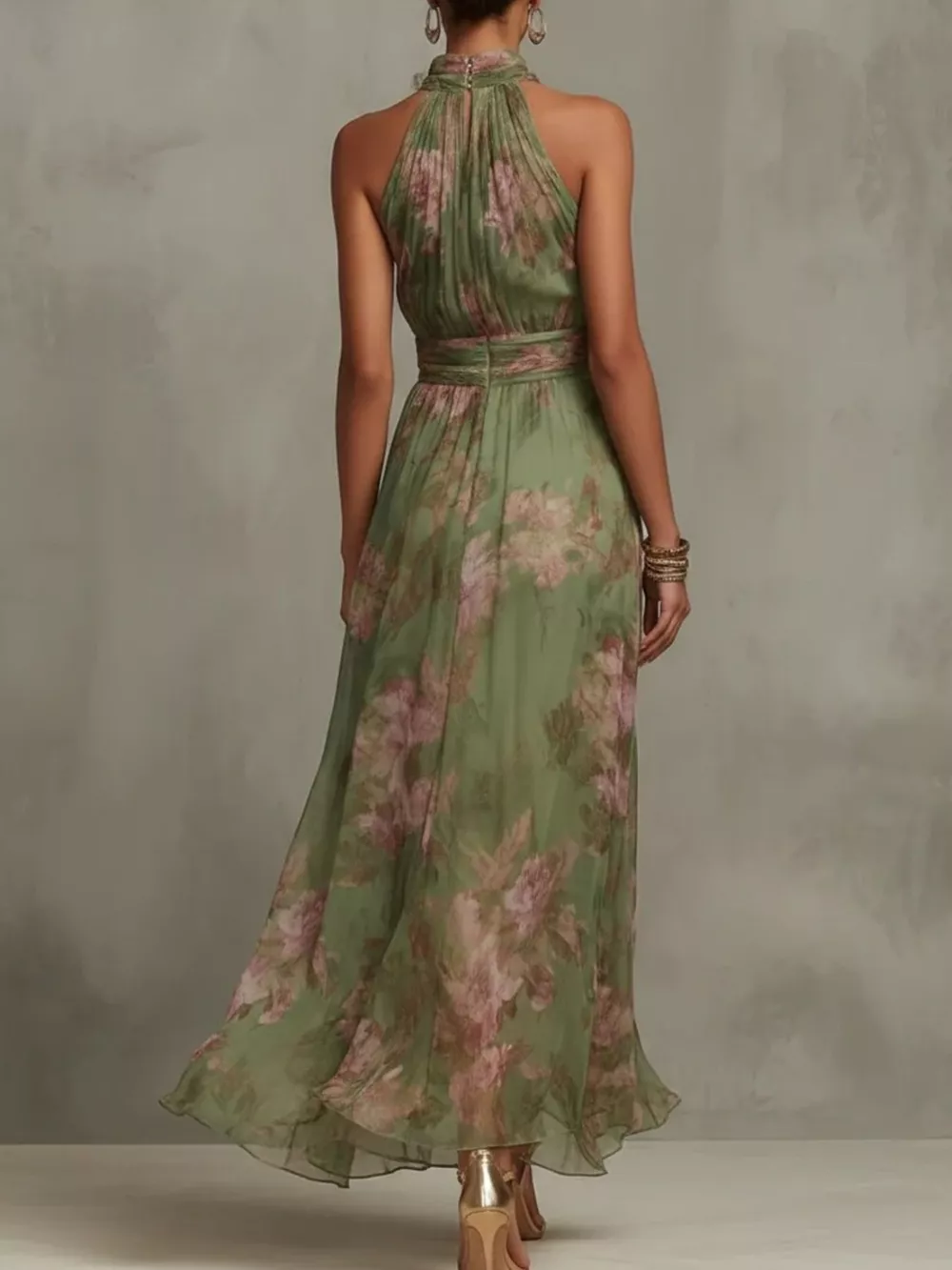 Floral Print Sleeveless Maxi Dress, image 4