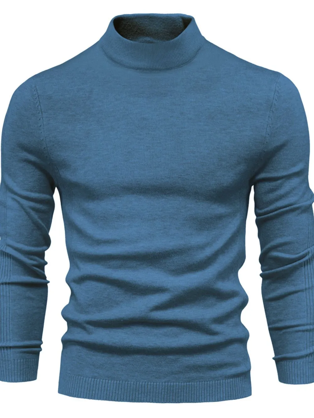 Men's Mock Neck Long Sleeve Sweater, image 10
