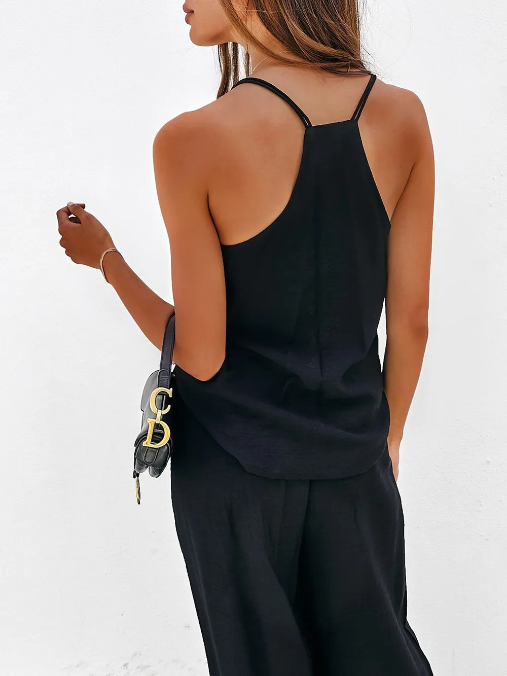 Spaghetti Strap Cami and Wide Leg Pants Set, image 5