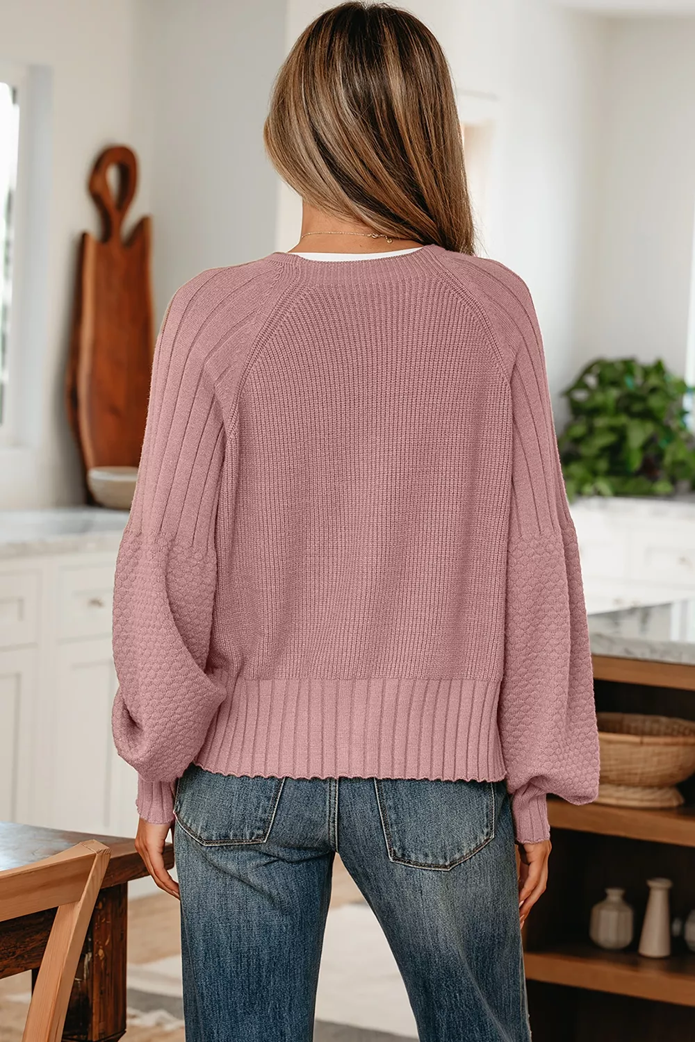 V-Neck Button-Down Cardigan, image 6