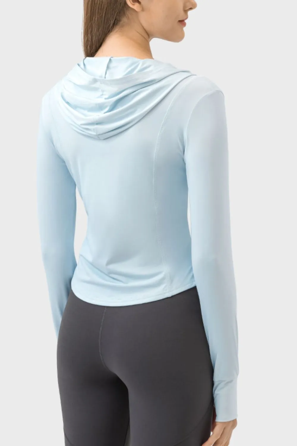 Pocketed Zip Up Hooded Long Sleeve Active Outerwear, image 6