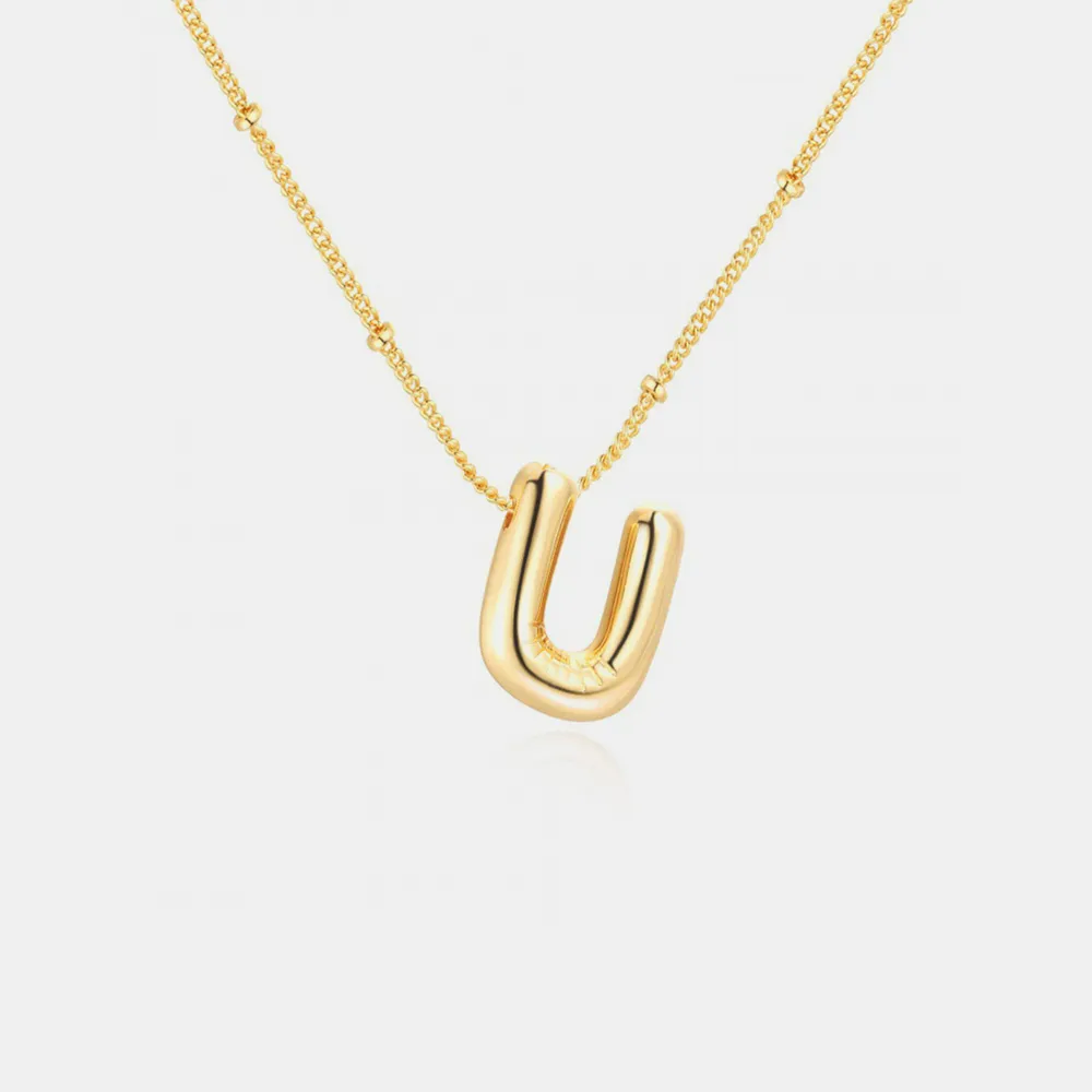 Gold-Plated Bubble Initial Necklace, image 3