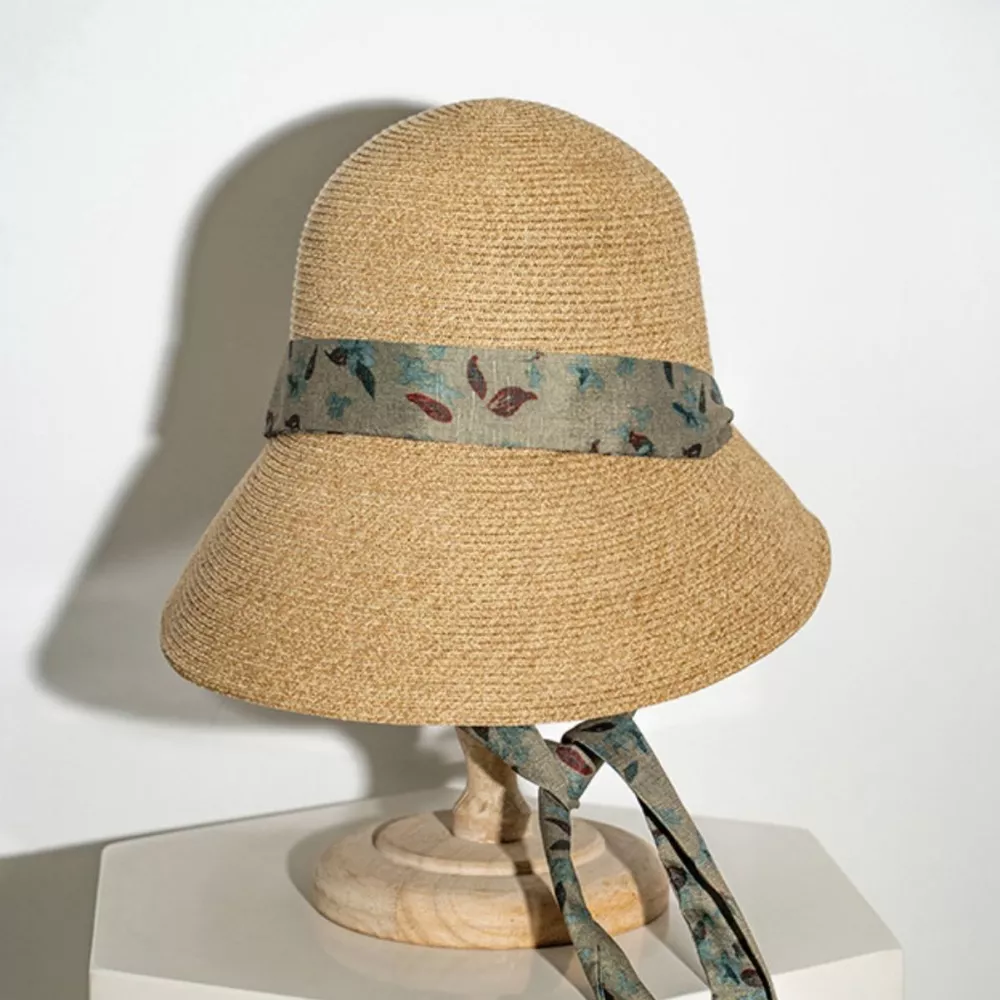 Floral Ribbon Straw Sun Hat, image 5