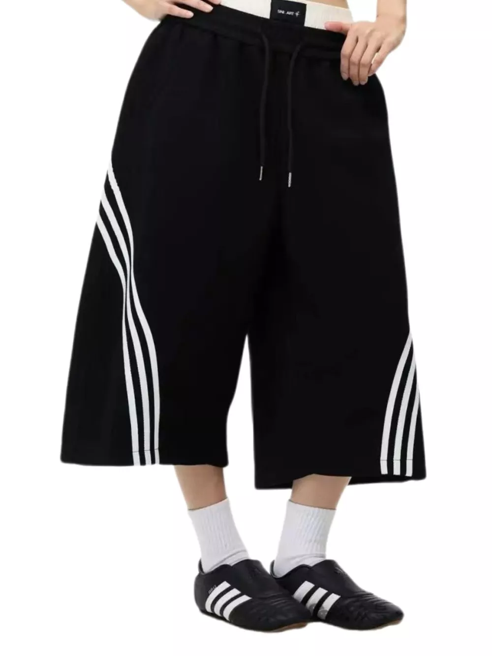Men's Striped Wide-Leg Cropped Pants, image 4