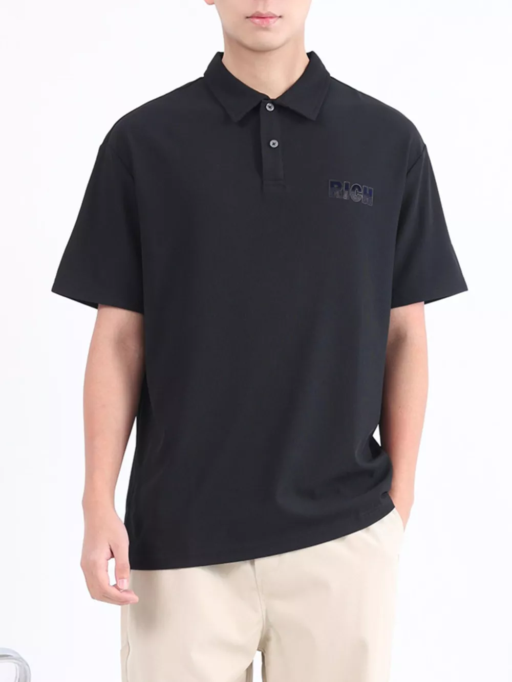 Men's Plus Size Button Detail Short Sleeve Polo