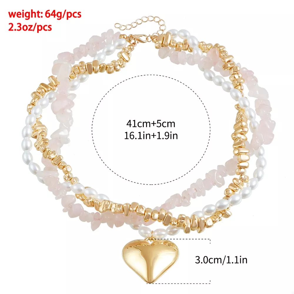 Three-Layered Heart Pendant Necklace, image 4