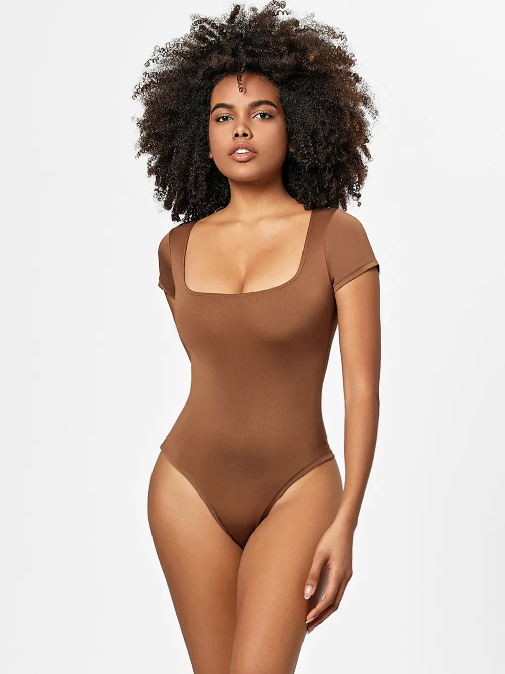 Full Size Square Neck Short Sleeve Bodysuit, image 7