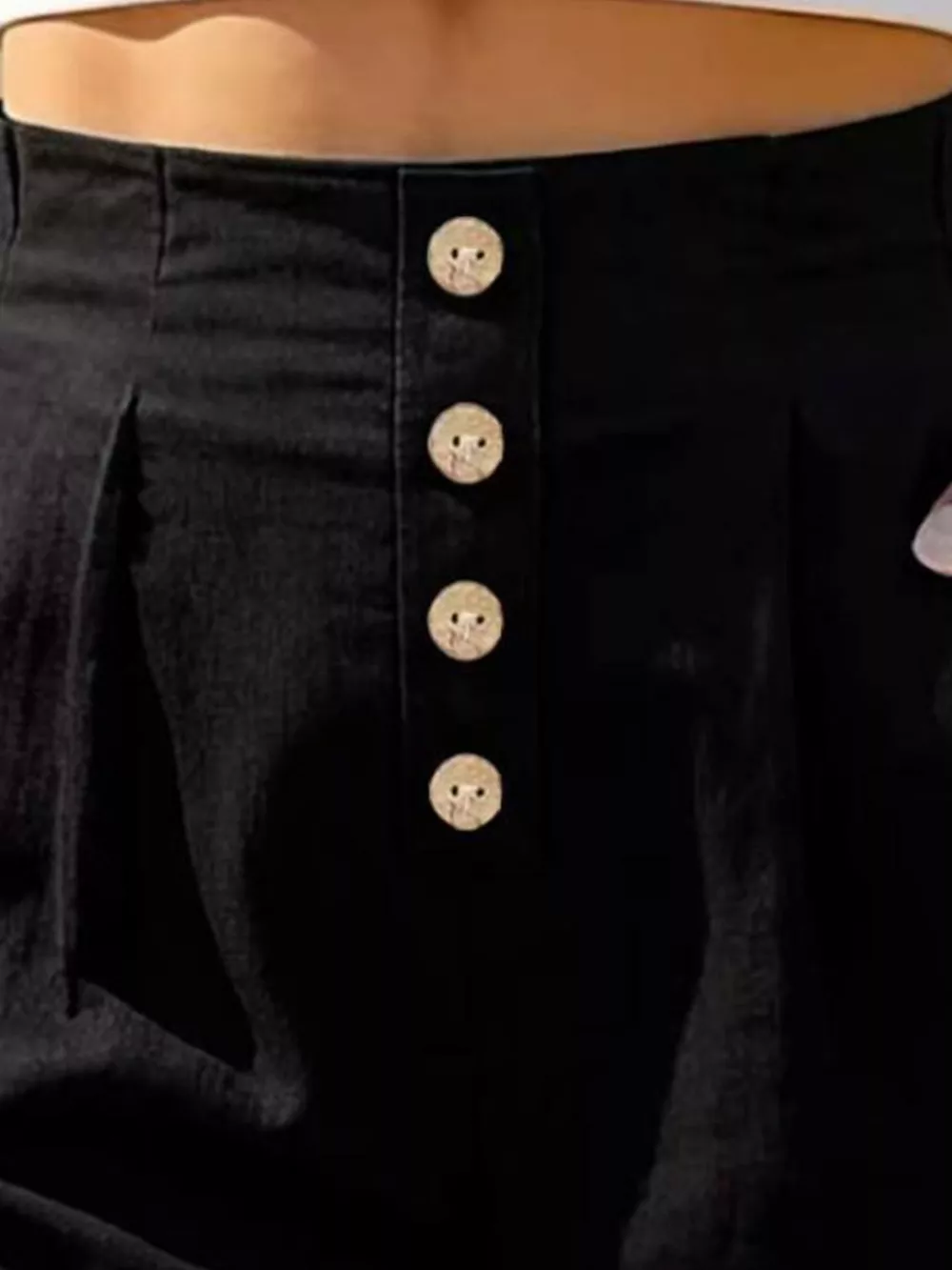 Button Fly High Waist Shorts, image 5