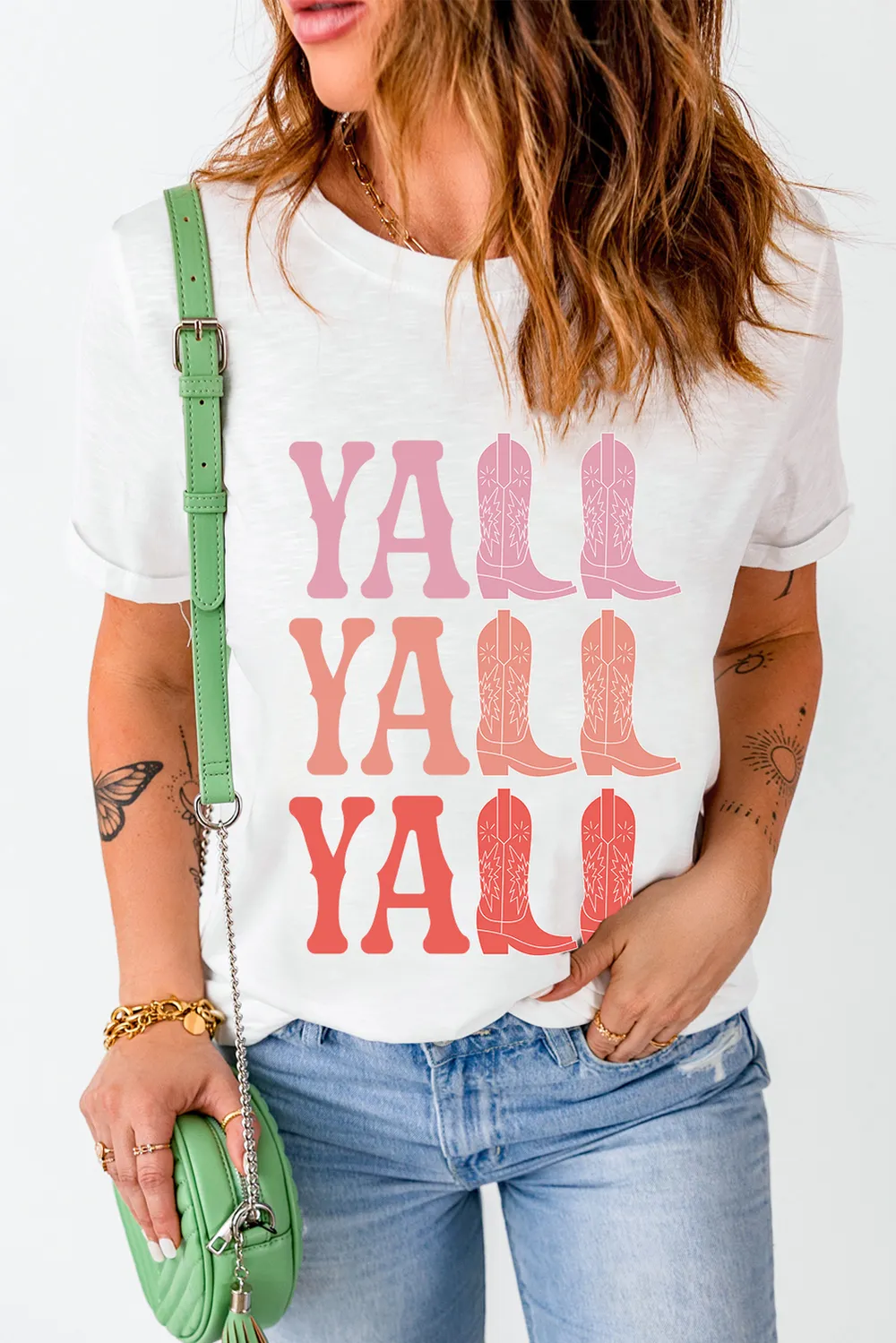 Letter Graphic Round Neck Short Sleeve T-Shirt, image 3