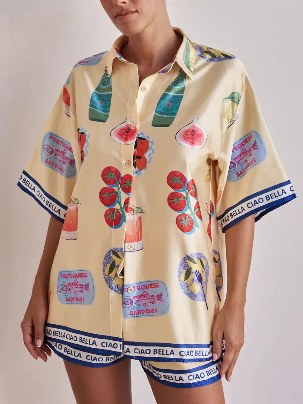 Printed Button Up Top and Shorts Set, image 5