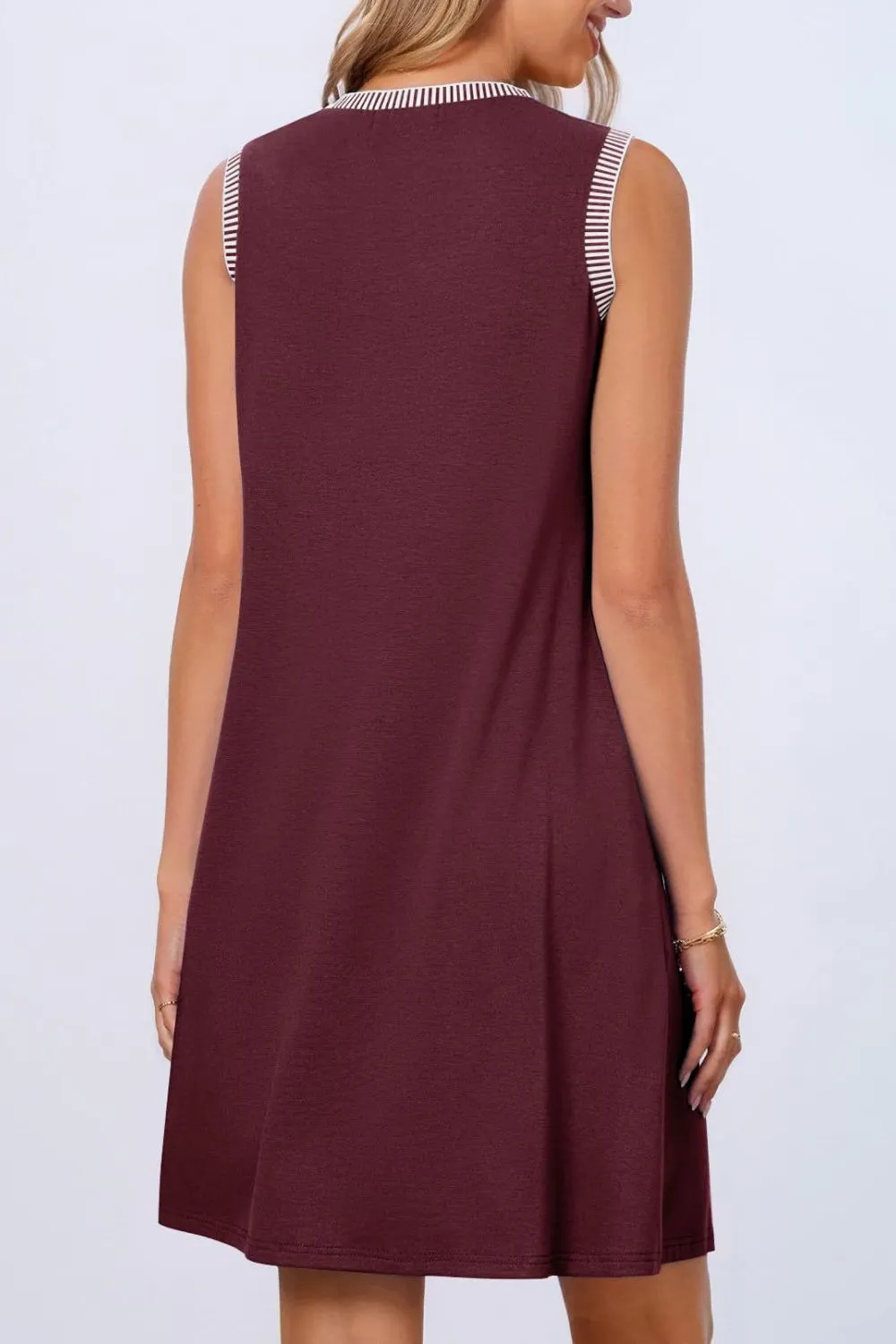 Round Neck Sleeveless Mini Tank Dress, image 6