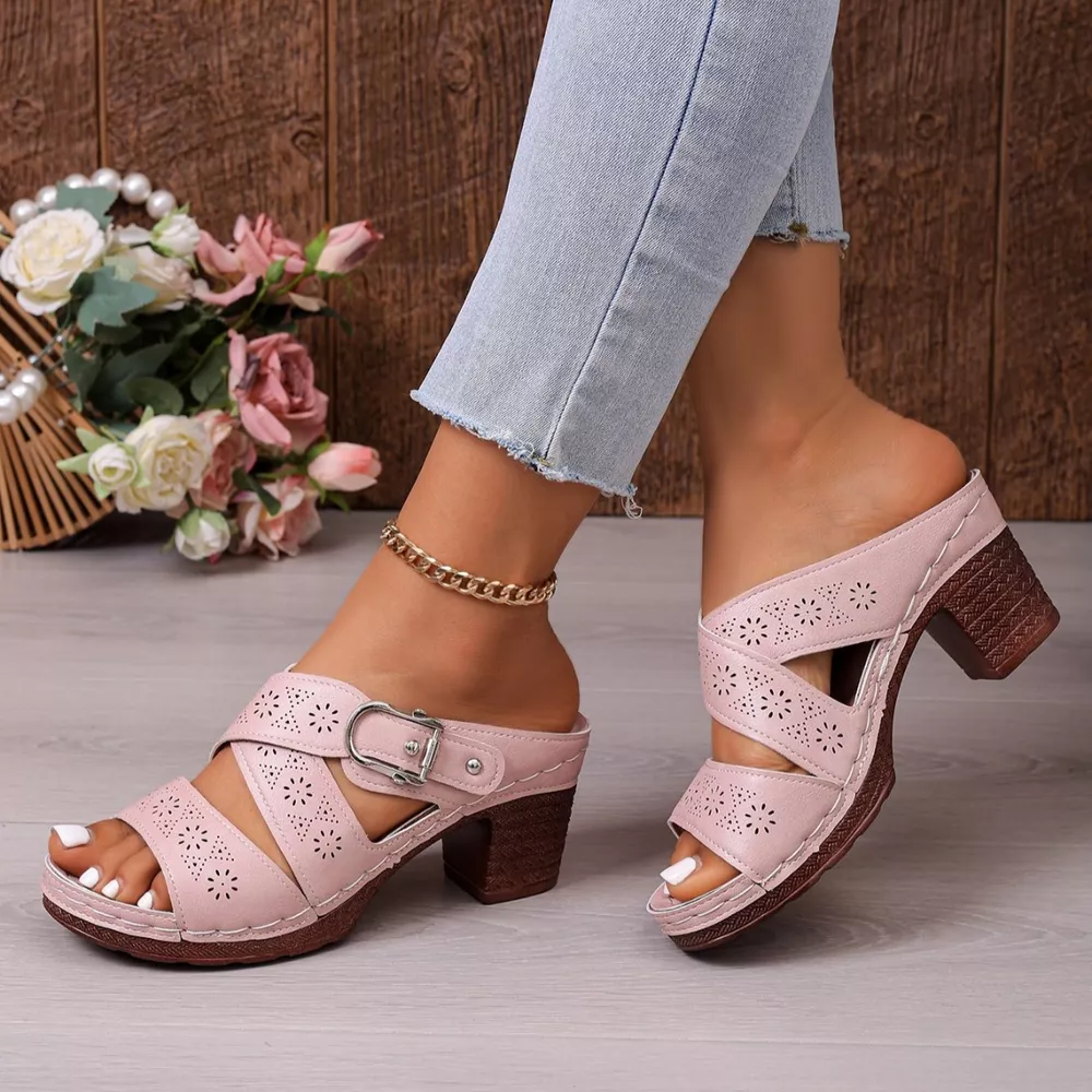 Open Toe Block Heels Sandals, image 5