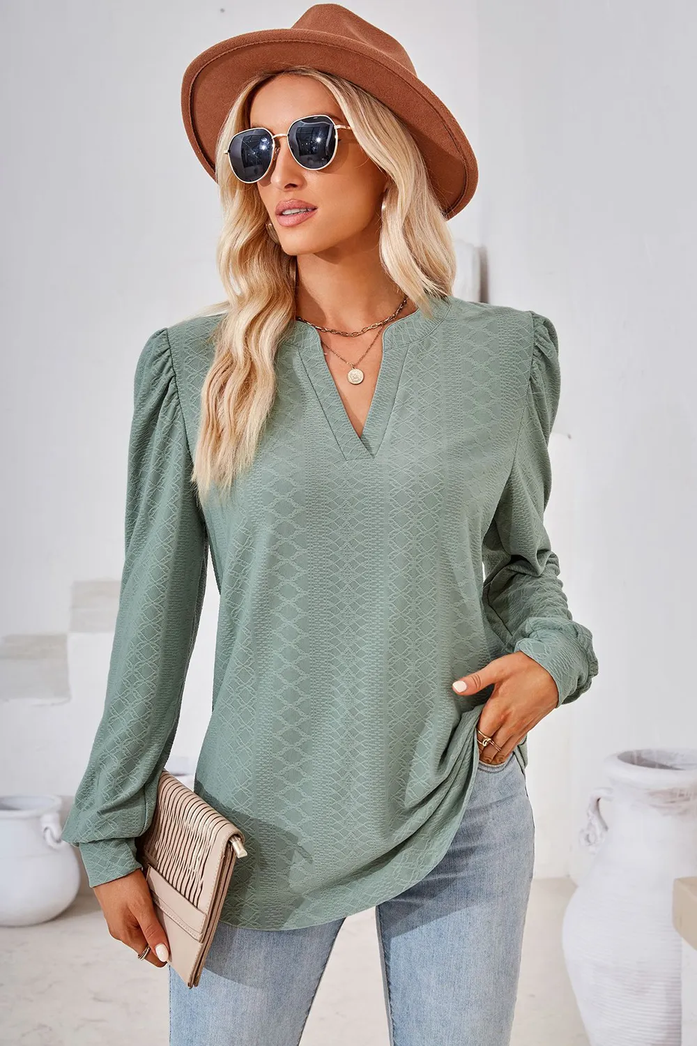 Notched Long Sleeve T-Shirt, image 5
