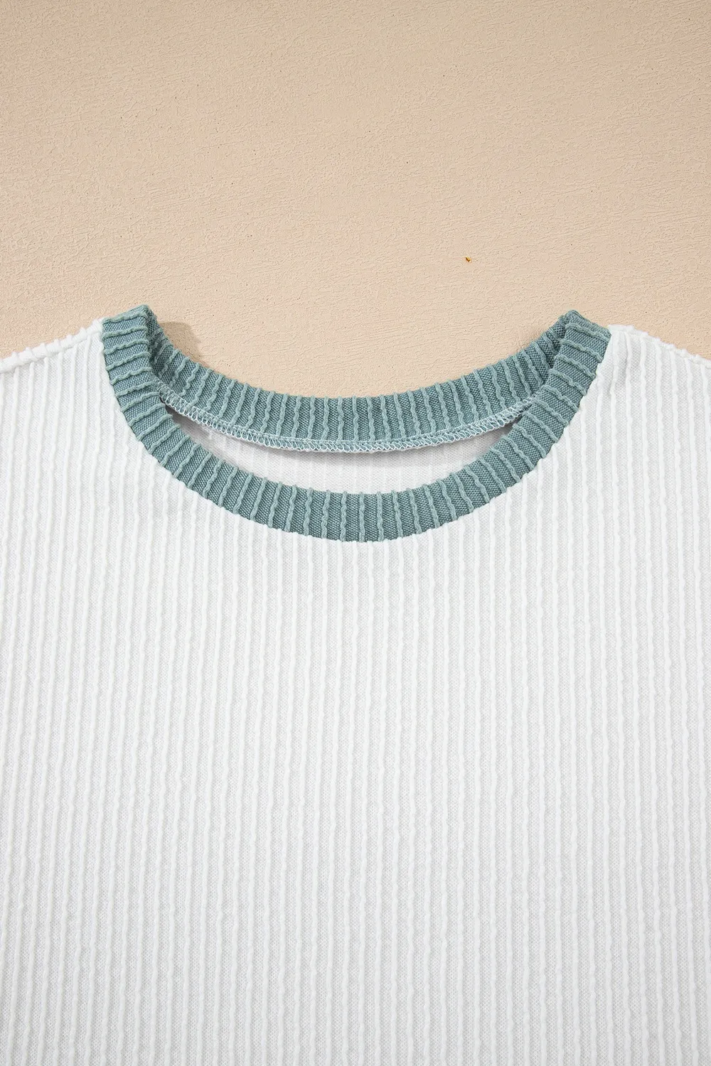 Contrast Trim Ribbed Knit Sleeveless Top, image 7