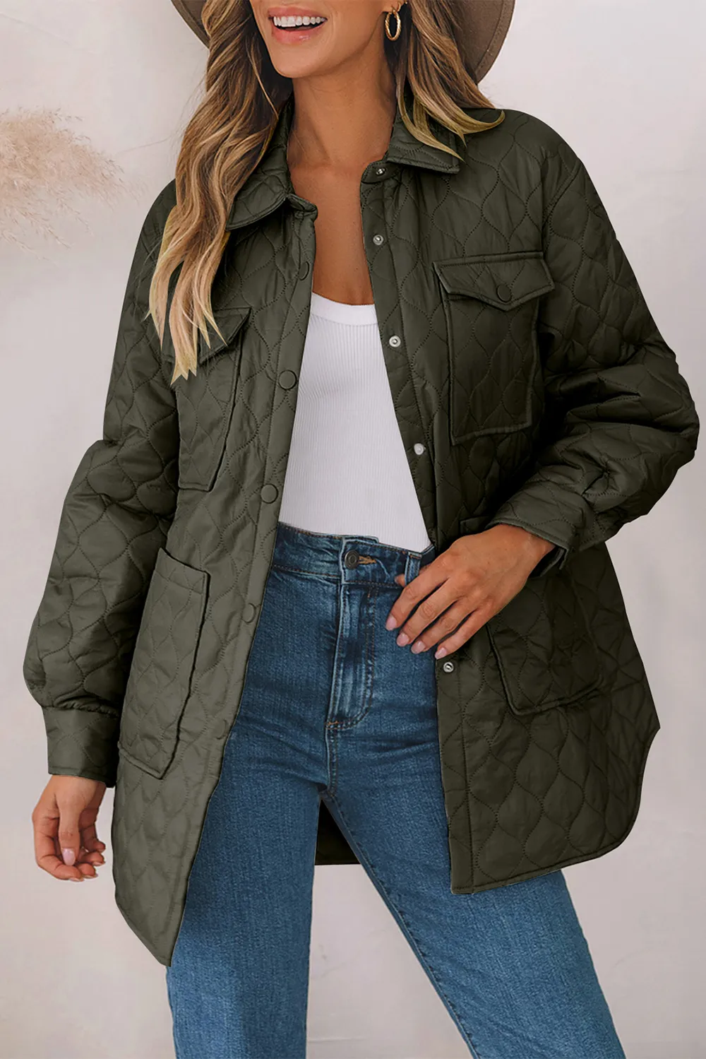 Snap Down Collared Winter Coat, image 14
