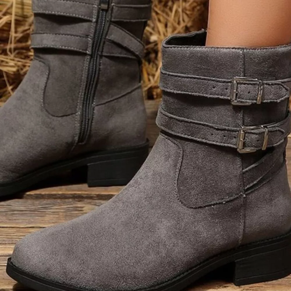 Round Toe Block Heels Boots, image 12