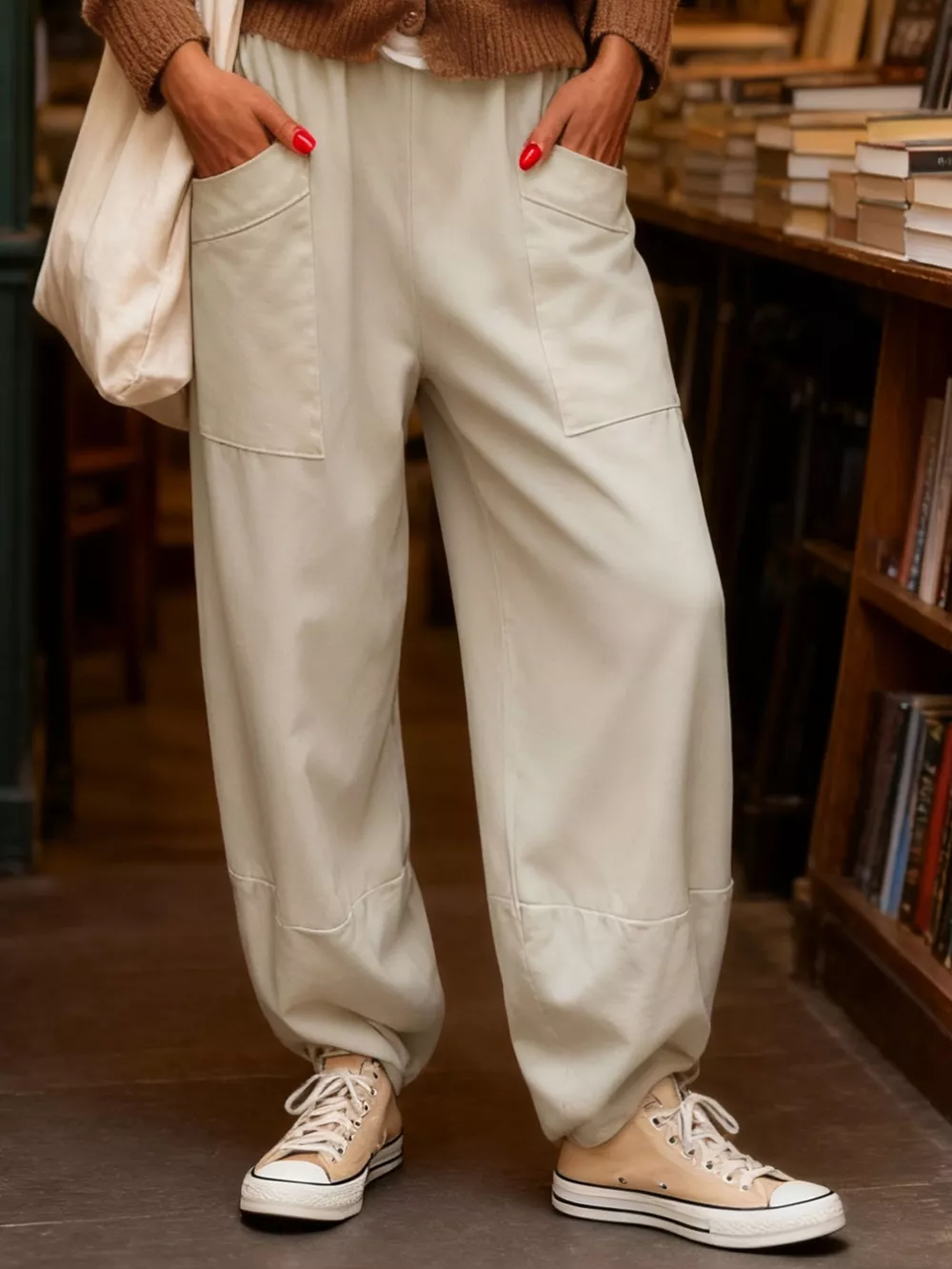Plus Size Relaxed Fit Casual Pants, image 5