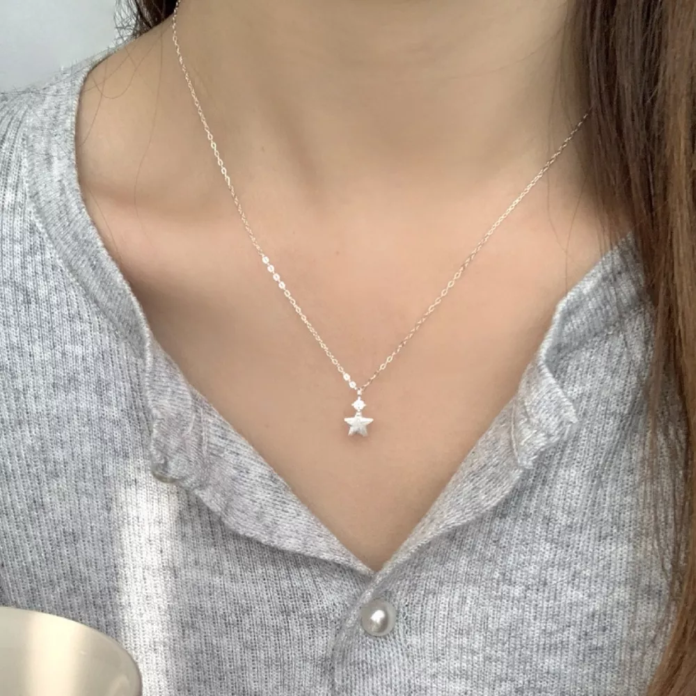 925 Sterling Silver Star Pendant Necklace, image 5