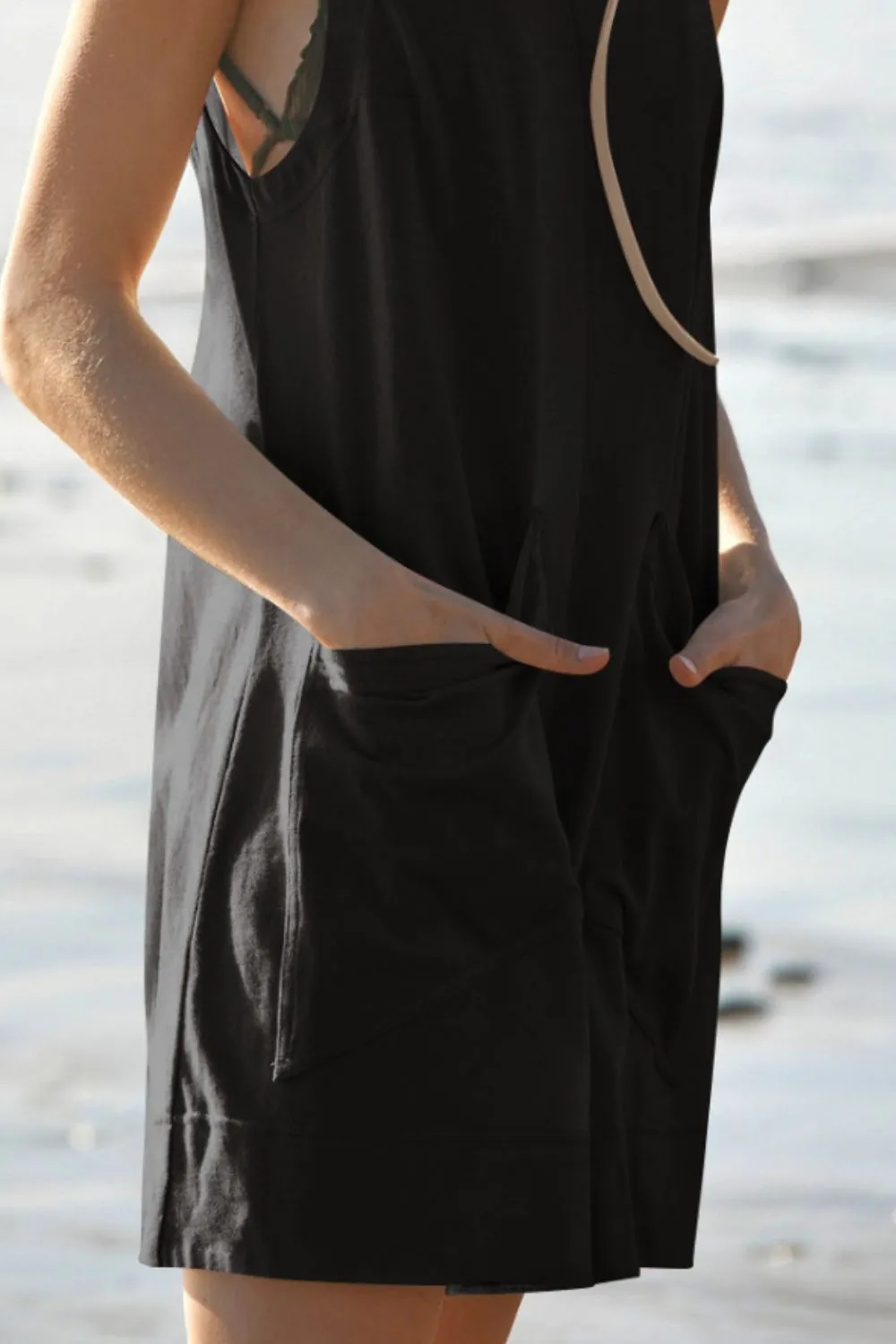 Round Neck Sleeveless Romper with Pockets, image 19