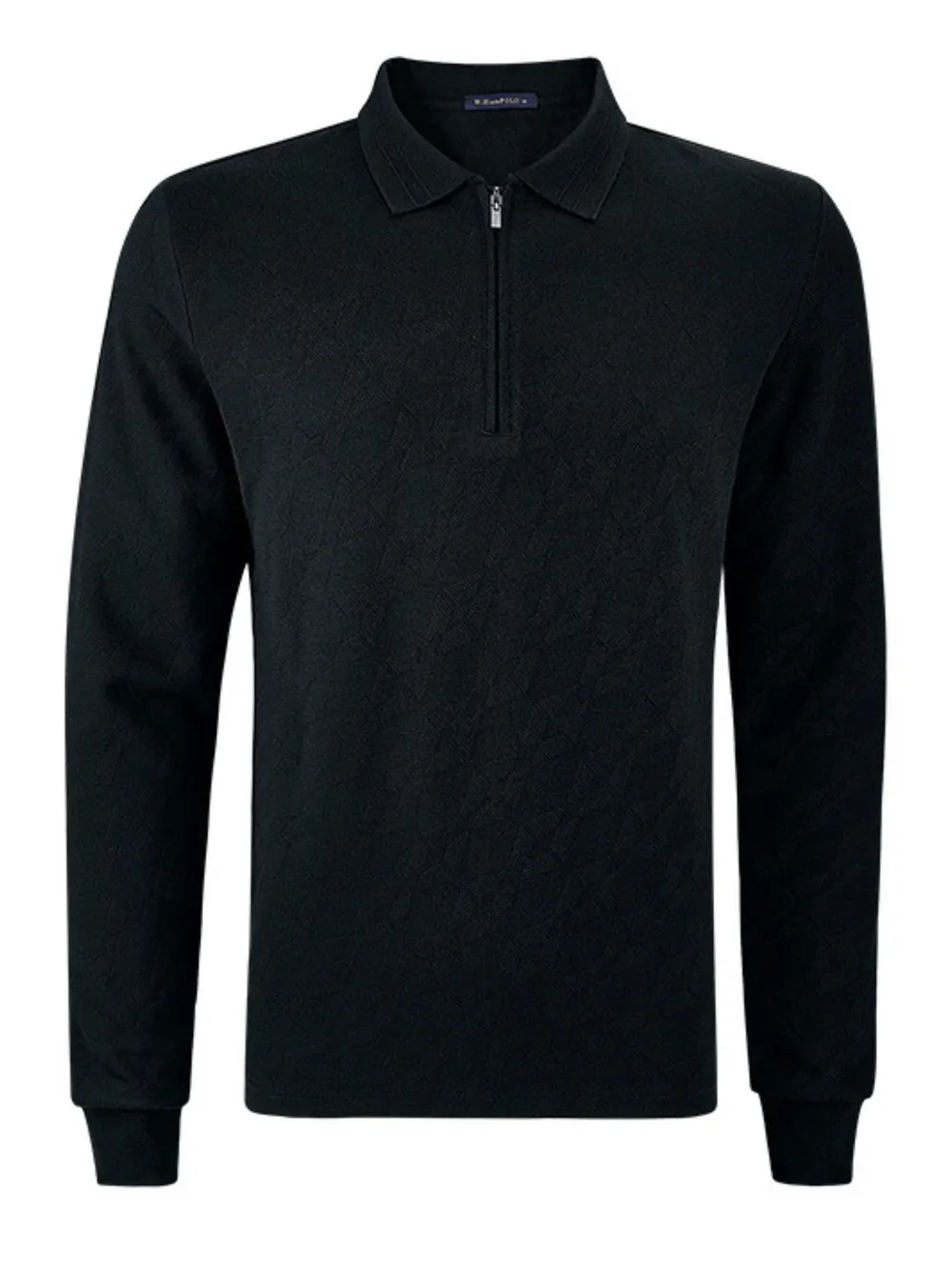 Men's Plus Size Half-Zip Long Sleeve Polo, image 6